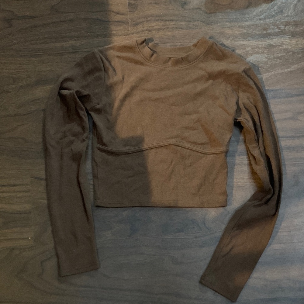 Brown Long Sleeve Women's Top